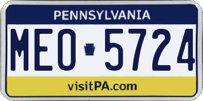 PA license plate MEO5724