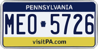 PA license plate MEO5726