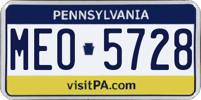 PA license plate MEO5728