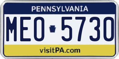 PA license plate MEO5730