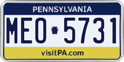 PA license plate MEO5731