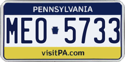 PA license plate MEO5733