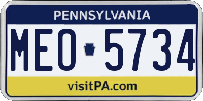 PA license plate MEO5734