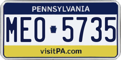 PA license plate MEO5735