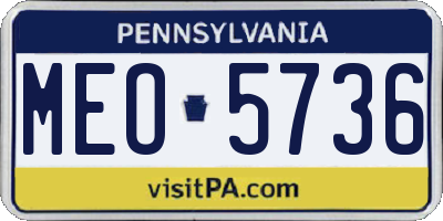 PA license plate MEO5736