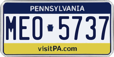 PA license plate MEO5737
