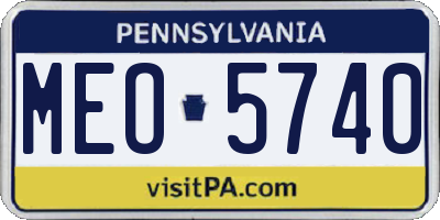 PA license plate MEO5740