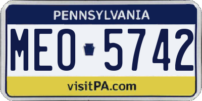 PA license plate MEO5742