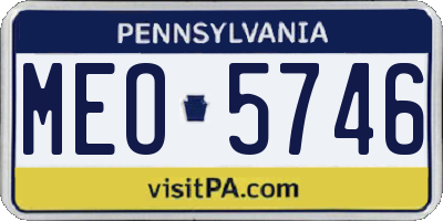 PA license plate MEO5746