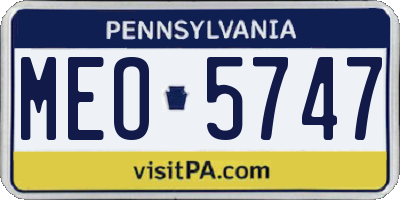 PA license plate MEO5747