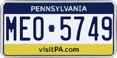 PA license plate MEO5749