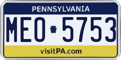 PA license plate MEO5753