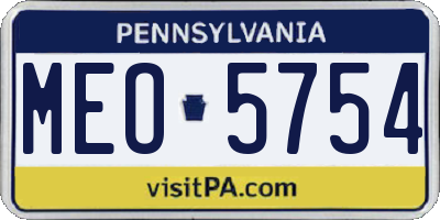 PA license plate MEO5754