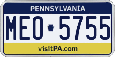 PA license plate MEO5755