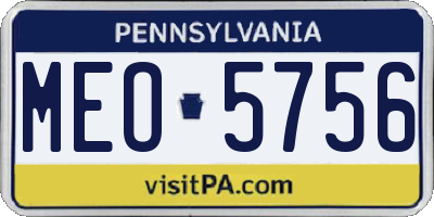PA license plate MEO5756
