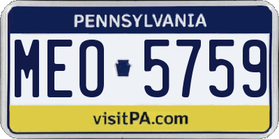 PA license plate MEO5759