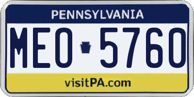 PA license plate MEO5760