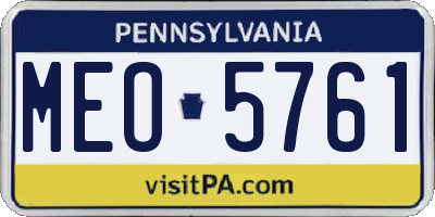PA license plate MEO5761