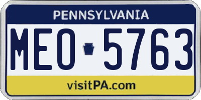 PA license plate MEO5763