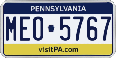 PA license plate MEO5767