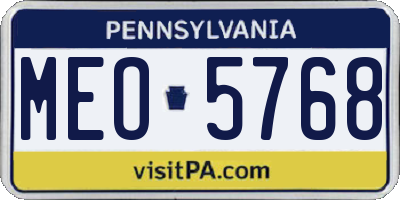 PA license plate MEO5768
