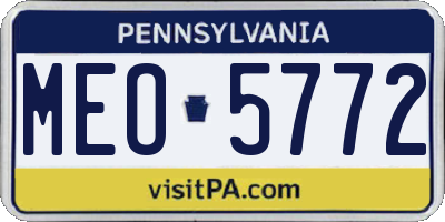 PA license plate MEO5772