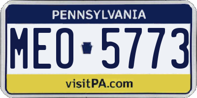 PA license plate MEO5773