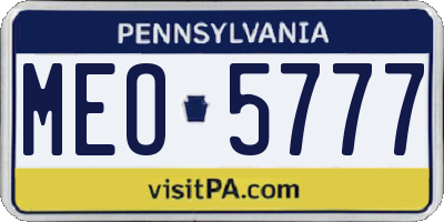 PA license plate MEO5777