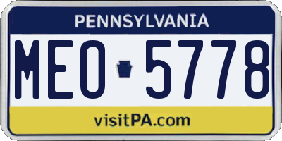 PA license plate MEO5778