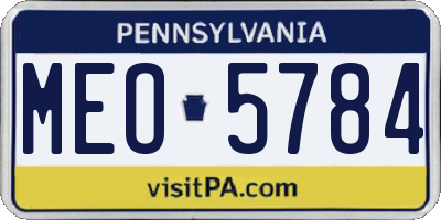PA license plate MEO5784