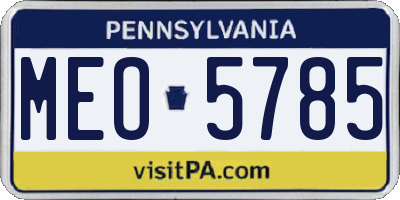 PA license plate MEO5785