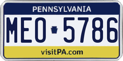 PA license plate MEO5786