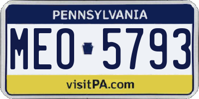 PA license plate MEO5793