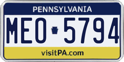 PA license plate MEO5794