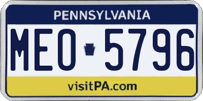 PA license plate MEO5796