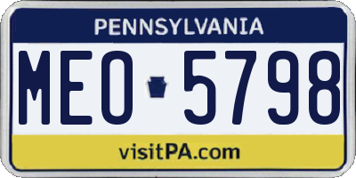 PA license plate MEO5798