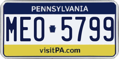 PA license plate MEO5799