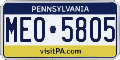 PA license plate MEO5805