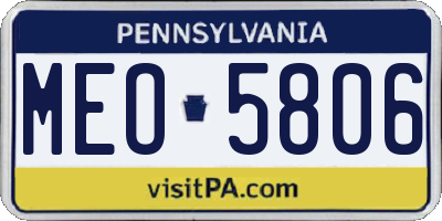 PA license plate MEO5806