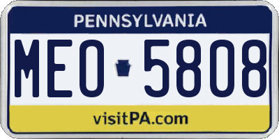 PA license plate MEO5808