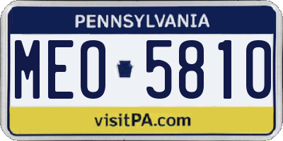 PA license plate MEO5810