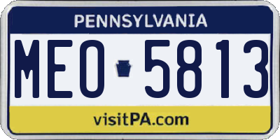 PA license plate MEO5813