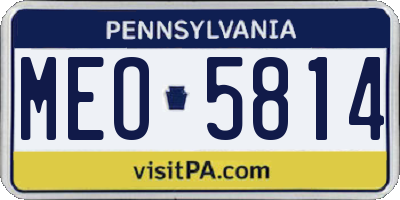 PA license plate MEO5814