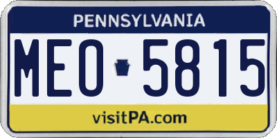PA license plate MEO5815