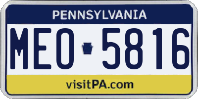 PA license plate MEO5816