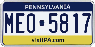 PA license plate MEO5817