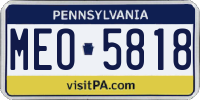 PA license plate MEO5818