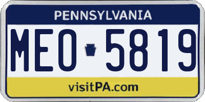 PA license plate MEO5819