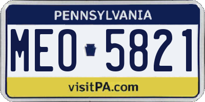 PA license plate MEO5821
