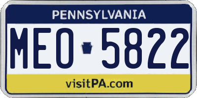 PA license plate MEO5822